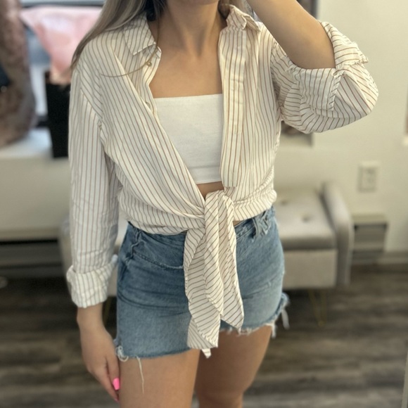 Zara Tie Button Up - Picture 4 of 4